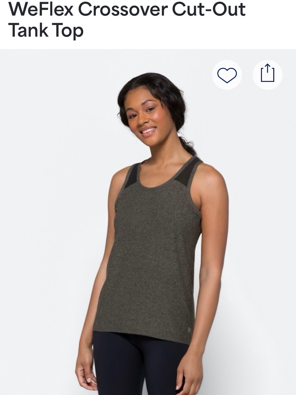 WeFlex Crossover Cut-Out Tank Top - gray/Black